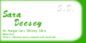 sara decsey business card
