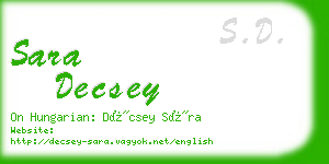 sara decsey business card